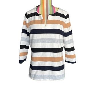 Talbots Petite Striped Blouse 0593